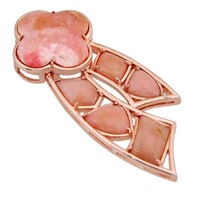 Gold-pl. Natural 13.12ct Pink Opal Pendant