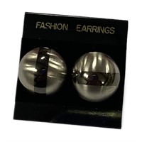 Black And Silver-tone 80's Style Earrings