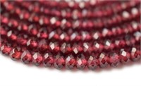 Natural 15.5" Wine Red Garnet Round Faceted Beads