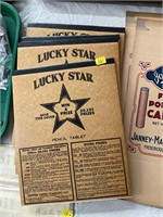 5 Vintage Lucky Star Pencil Tablets