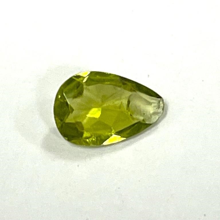Natural 0.64ct Pear Cut Peridot Gemstone