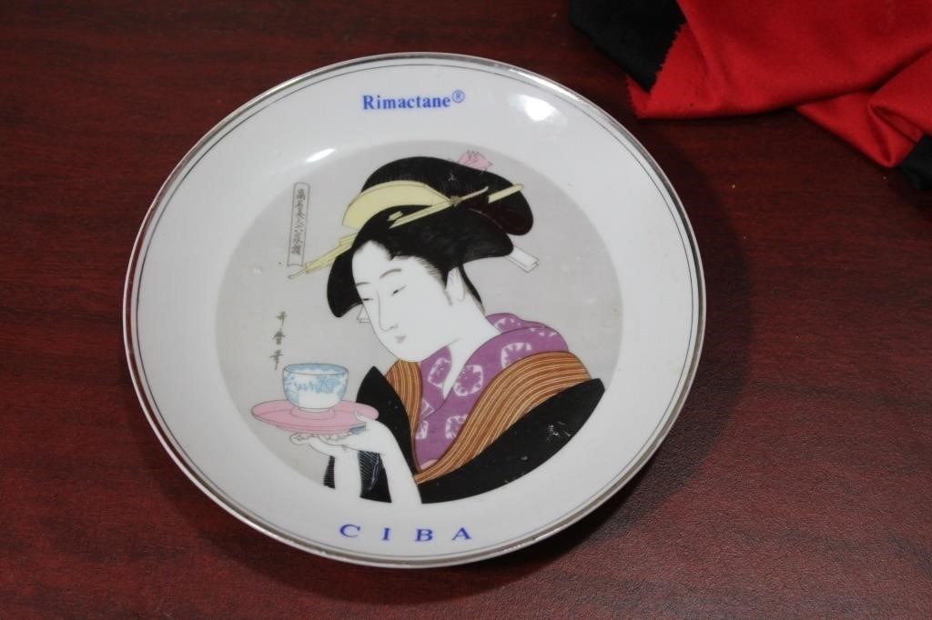 A Rare Rimactone Ciba Advertising Japanese Plate