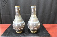 Set of Two Clisonne Vases