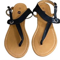 Soles & Souls Flat T-strap Thong Sandal Women Sz 9