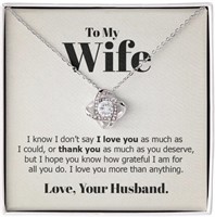 To My Wife Gift Boxed White Sapphire Halo Necklace