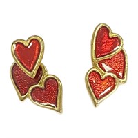 Cute Triple Heart Earrings
