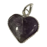 Natural Amethyst Petite Puffy Hear Pendent