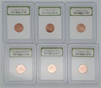 6 Slabbed Commerative Issue Lincoln Pennies