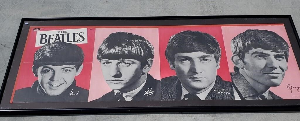 Original Framed 1964 Dell No. 2 Beatles Poster
