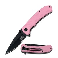 Pink Nylon Spring Assisted Knife W/ Pocket Clip