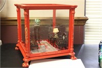 An Enclosed Doll House Oriental Motief Furnitures