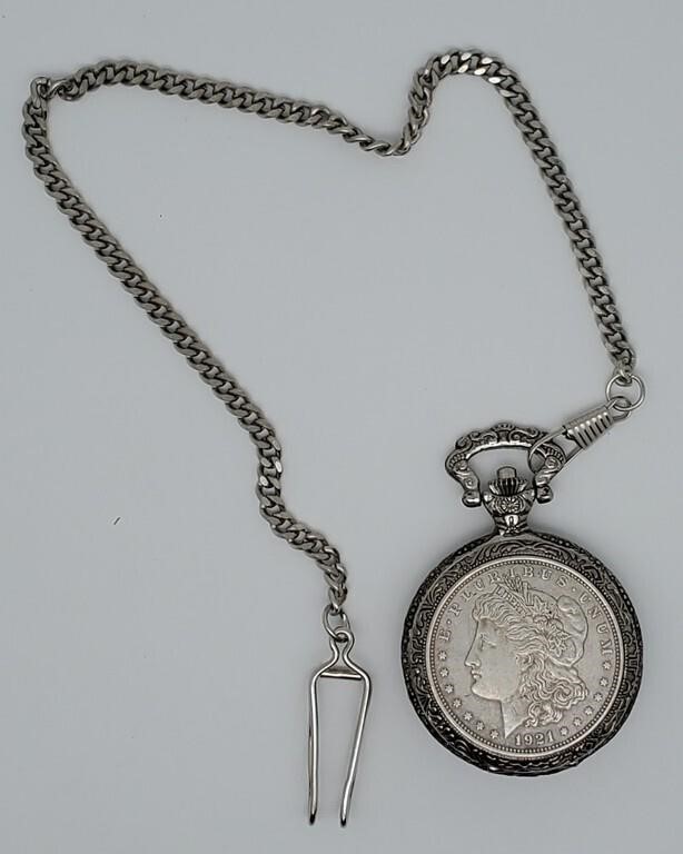 1921 Morgan SIlver Dollar Pocket Watch