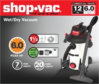 $230 Shop-Vac 12-Gal 6-HP Wet/Dry Vacuum w/ Extras