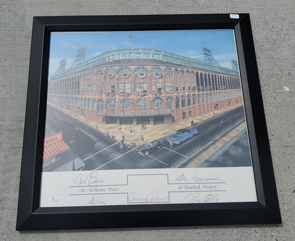 Signed Ebbets Field Color Print With COA