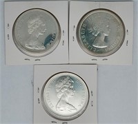 (3) Canadian Silver Dollars