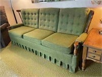 Green Broyhill Mid Century Polyester Couch