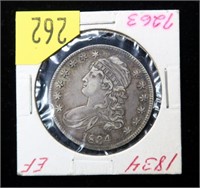1834 U.S. Capped Bust half dollar, lettered edge