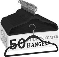 Plastic Hangers 50 Pack Clothes Hangers Rubber Coa