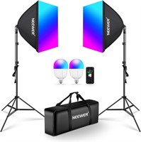 NEEWER RGB Softbox Lighting Kit with App Control &
