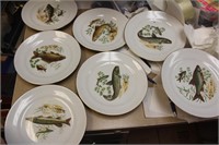 Lot of 7 Porcelain Fish Plate