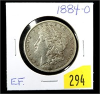 1884-O Morgan dollar, E.F.