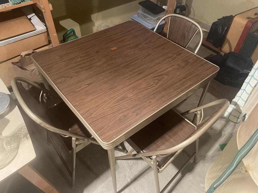 Folding Card Table w/ 3 Chairs