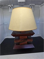 Vintage wood table lamp