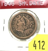 1846 U.S. Large cent, small date