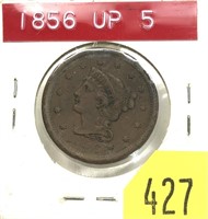 1856 U.S. Large cent, upright Five