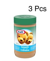 3 Pack Kraft Smooth Light Peanut Butter BB 11/23