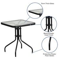 $61  Flash Furniture: Black Dining Table  Glass To