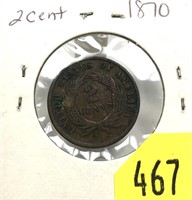 1870 2-cent piece