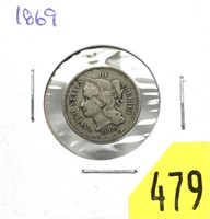 1869 3-cent silver