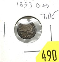 1853-O half dime
