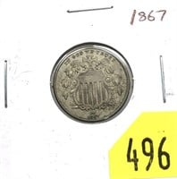 1867 Shield nickel