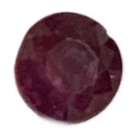 Natural Round Cut .40ct Red Ruby