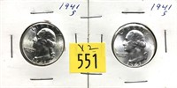 x2- 1941-S Washington quarters, BU -x2 quarters