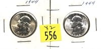 x2- 1944 Washington quarters, BU -x2 quarters-SOLD