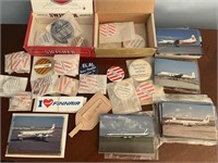 Vintage Airline Postcards, Buttons