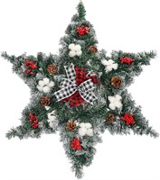 Yuxung 32 Christmas Star Wreath with Berries