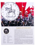 Canada,RCMP 1873-1973 Silver Dollar w/ Giclee Disp