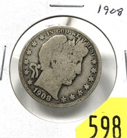 1908-O Barber half dollar