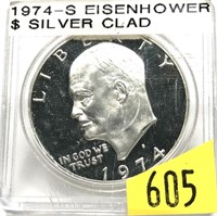 1974-S Eisenhower dollar, silver clad