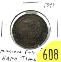 1841 Hard Times token