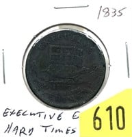1835 Hard Times token