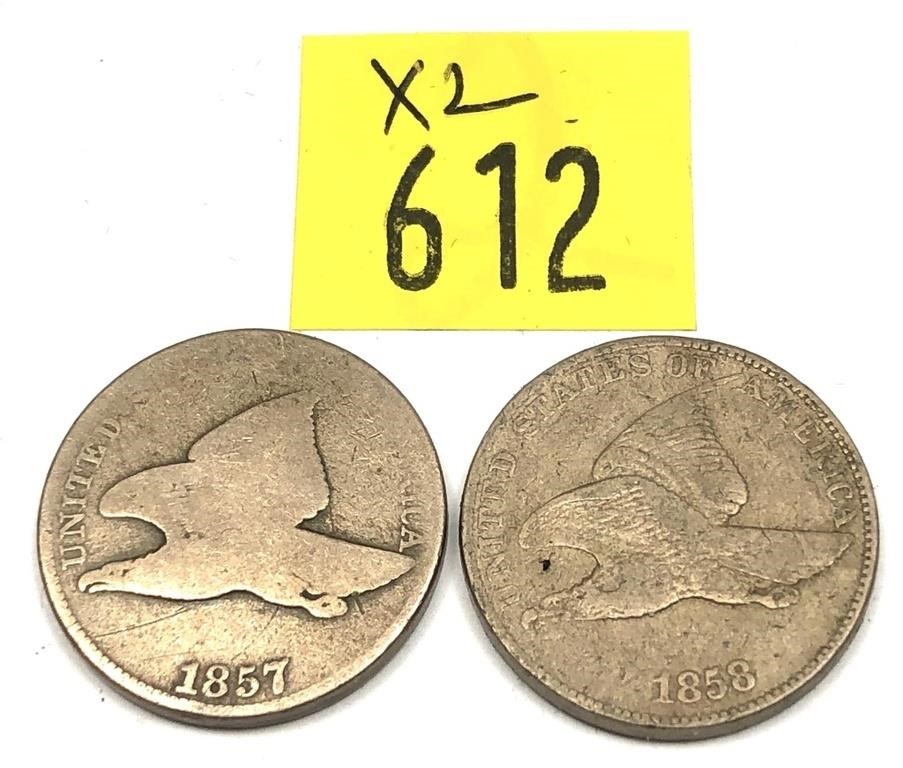 x2- Flying Eagle cents -x2 cents -SOLD by the