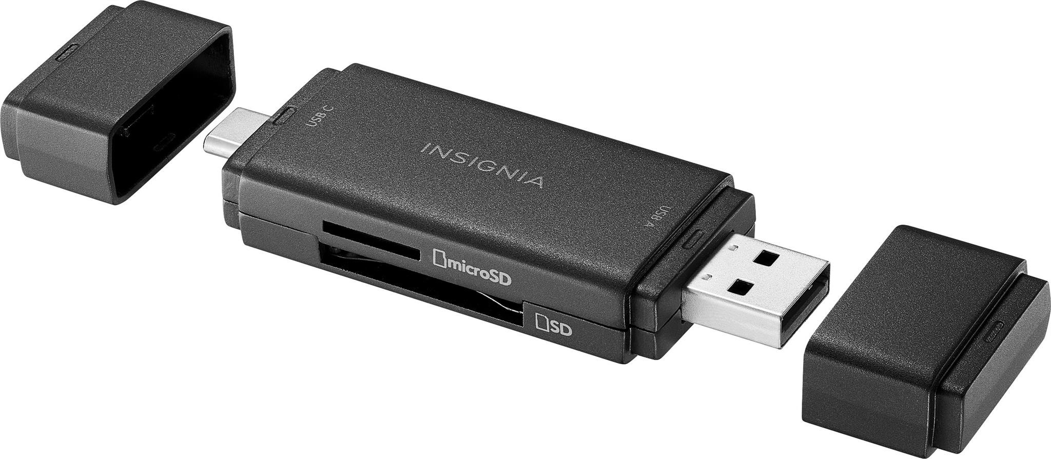 $20  Insignia USB-C/3.0 SD & microSD Reader - Blac