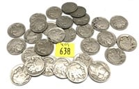 x29- Buffalo nickels, mixed dates -x29 nickels -