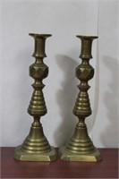 A Pair of Brass Candle Holders