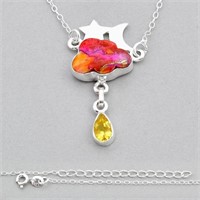 Natural 7.00ct Oyster Turquoise & Citrine Necklace